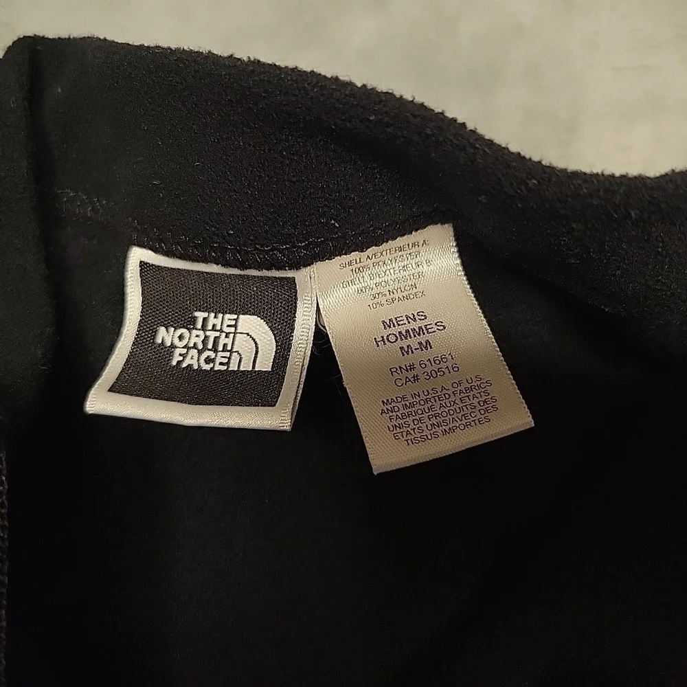 The North Face Pullover Mens Medium Black Quarter Zip Fleece Jacket Hiking Trail